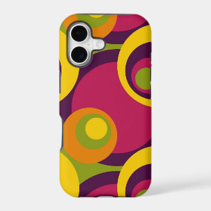 Red Purple Orange Yellow Retro Circles Pattern