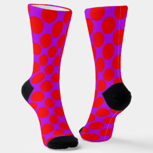 Red Purple Polka Dots Socks