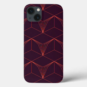 Red-purple, simple, elegant, luxurious graphic iPhone 13 case