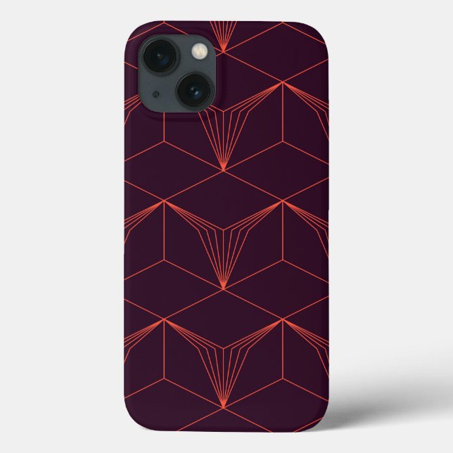 Red-purple, simple, elegant, luxurious graphic Case-Mate iPhone case (Back)