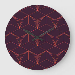 Red-purple, simple, elegant, luxurious graphic large clock