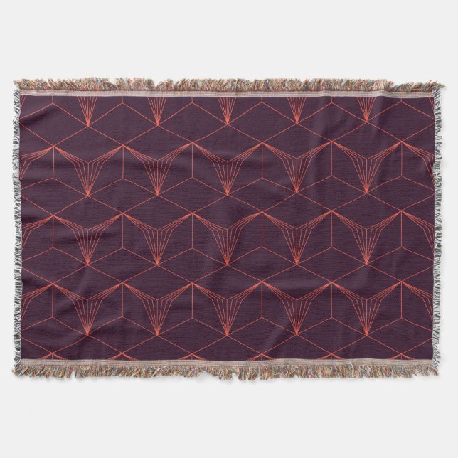 Red-purple, simple, elegant, luxurious graphic throw blanket (Front)