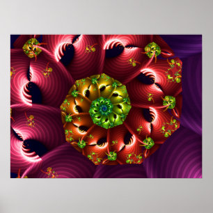 Red Purple Spiral Poster