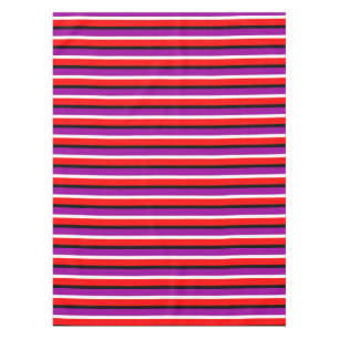Red Purple Stripes Pattern Design Tablecloth