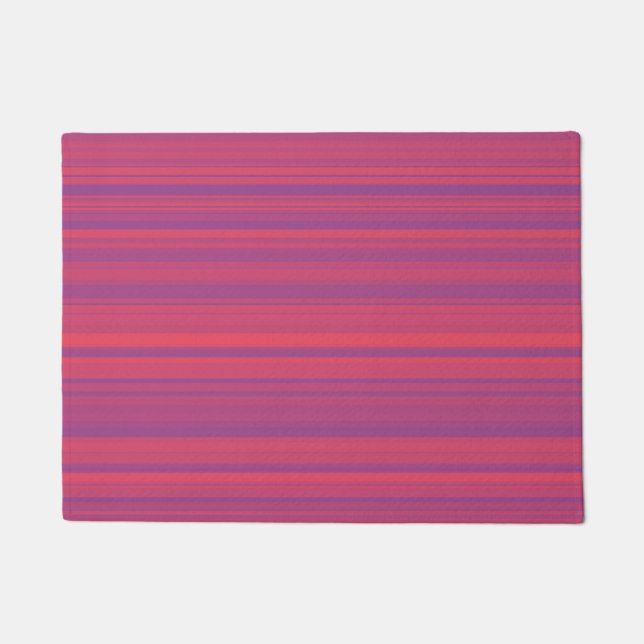 Red Purple Stripes Seamless Pattern Doormat (Front)
