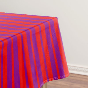 Red Purple Stylish Stripes Pattern Design  Tablecloth