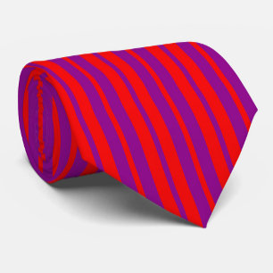 Red Purple Stylish Stripes Pattern Design Tie