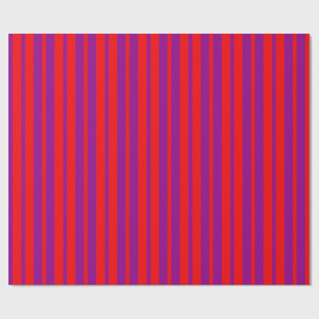 Red Purple Stylish Stripes Pattern Design  Wrapping Paper (Flat)