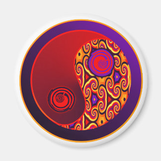 Red & Purple Swirls Yin Yang Magnet