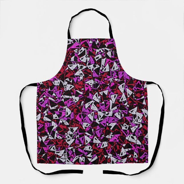 Red Purple Triangle Pattern Apron (Front)