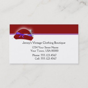 Red Purple Vintage Clothing Business Card