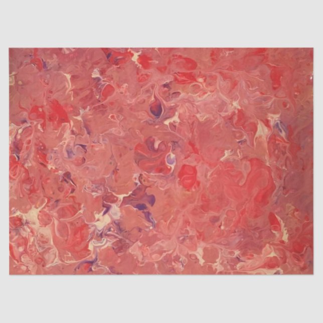 Red Purple White Abstract Decoupage Tissue Paper (Front)