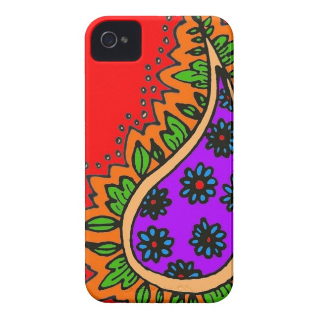 Red, purplen and orange paisley Case-Mate iPhone case (Back)