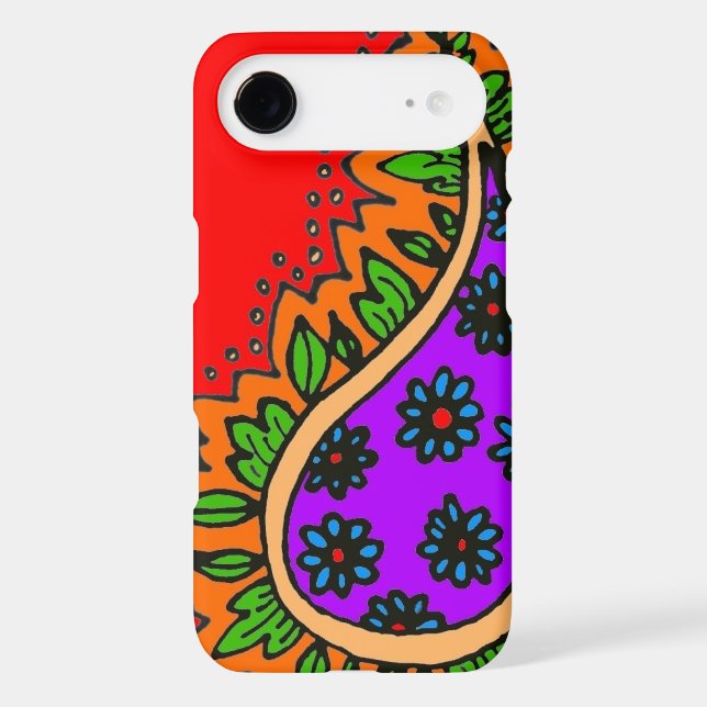 Red, purplen and orange paisley Case-Mate iPhone case (Back)