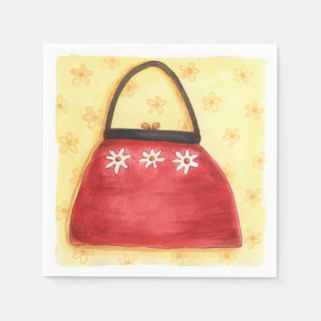Red Purse - Paper Napkins (Front)