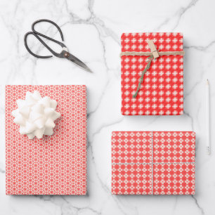 Red Puzzle Elegance Wrapping Paper Sheet