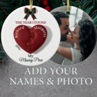 Red Puzzle Heart Missing Piece Personalized Photo