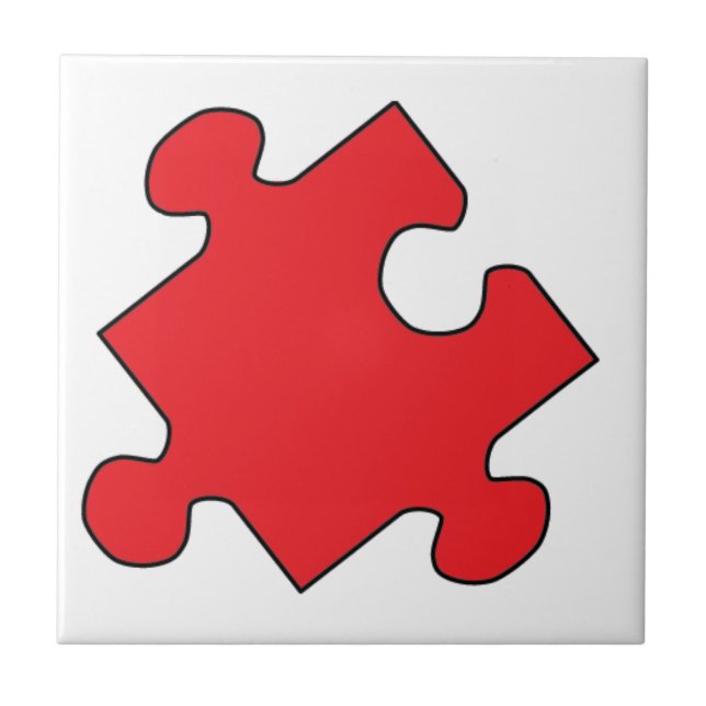 RED PUZZLE PIECE TILE (Front)