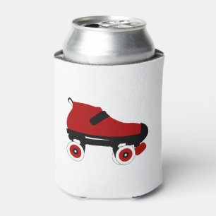 red quad roller derby skate can cooler