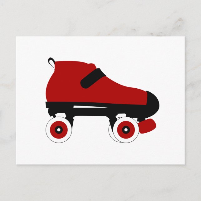 red quad roller derby skate postcard (Front)
