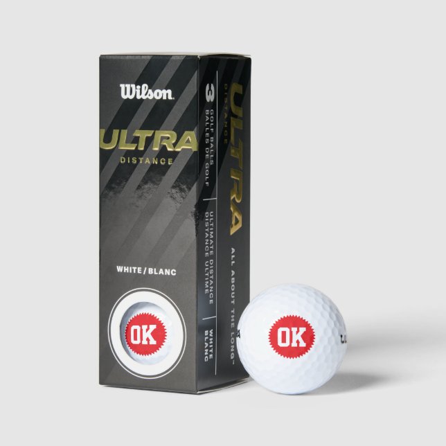 Red quality seal logo custom Wilson golf balls (Packaging)