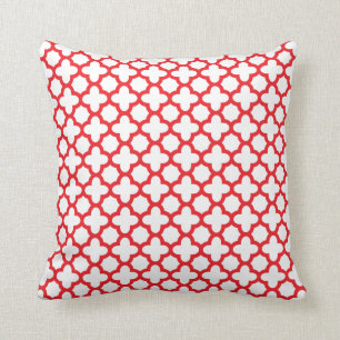 Red Quatrefoil Pattern Cushion