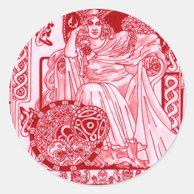 Red Queen Corbie Classic Round Sticker (Front)