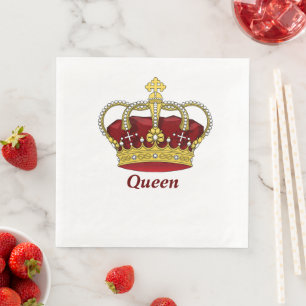 Red Queen Crown Napkin