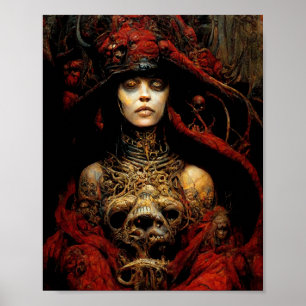 Red Queen Dark Fantasy Horror Art Poster