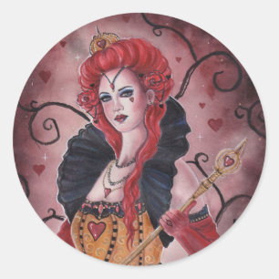 Red queen fantasy art by Renee Lavoie Classic Round Sticker