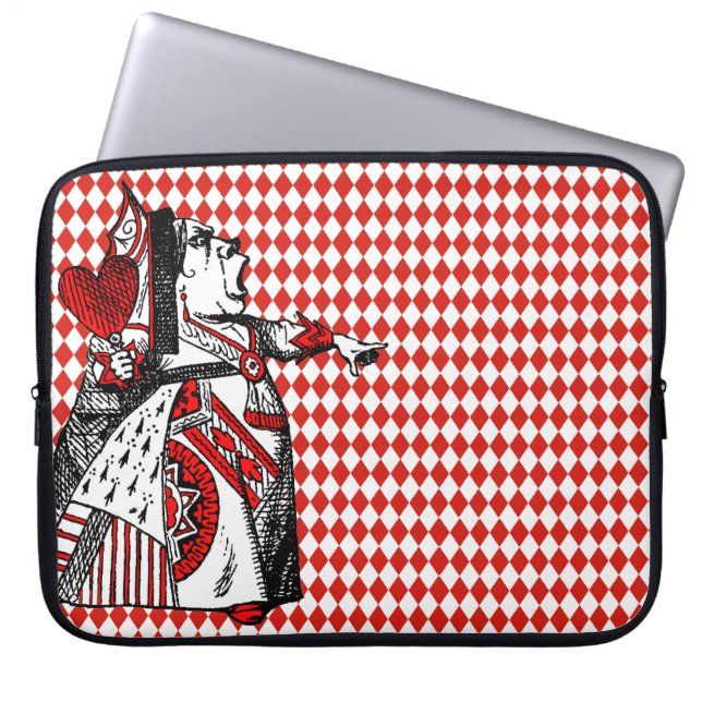 Red Queen of Hearts Alice in Wonderland Diamonds Laptop Sleeve (Front)