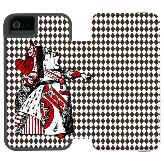 Red Queen of Hearts Alice in Wonderland  Incipio iPhone Wallet Case (Folio Open)