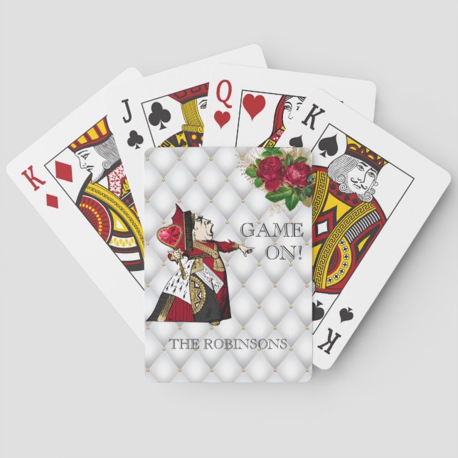 Red Queen of Hearts Alice in Wonderland Playing Cards (Back)