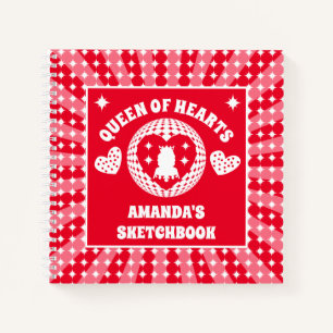 Red Queen Of Hearts Personalised Kids Sketchbook Notebook