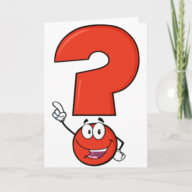 Red Question Mark Greeting Cards (Front)