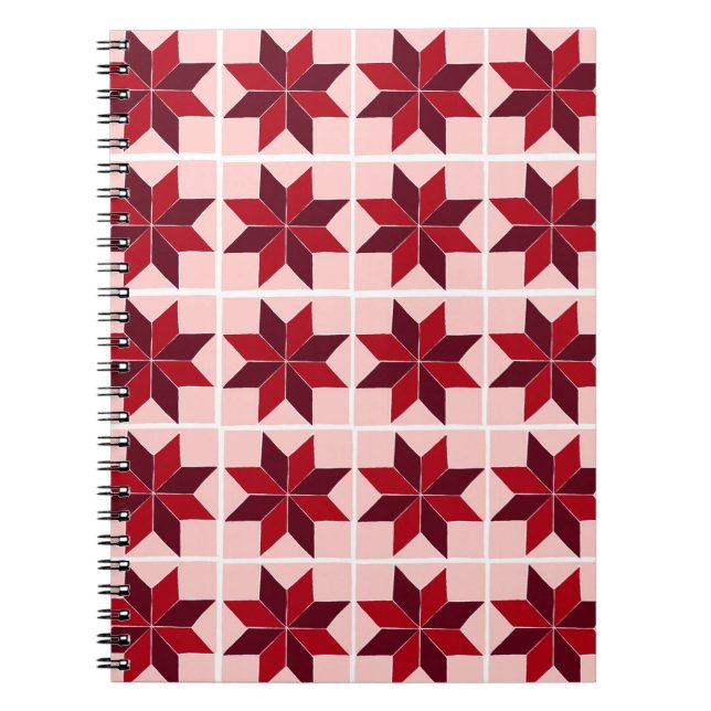 Red quilt pattern notebook (Front)