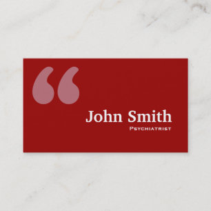 Red Quotes Psychiatrist Business Card