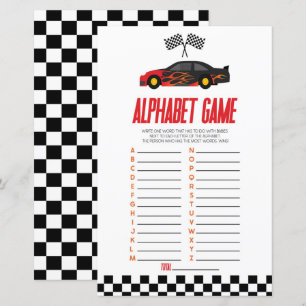 Red Race Car Alphabet Baby Shower Game