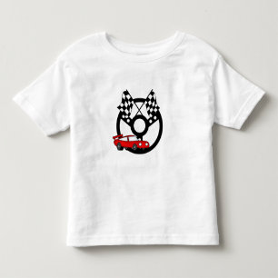 Red Race Car and Flags Toddler T-Shirt