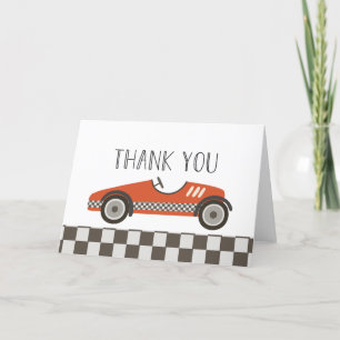 Red Race Car Baby Shower Thank You Card