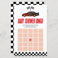 Red Race Car Bingo Baby Shower Game
