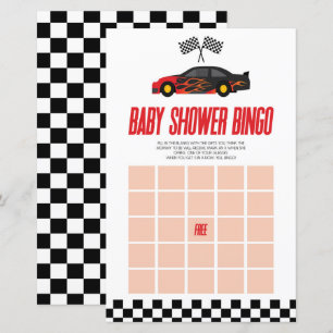 Red Race Car Bingo Baby Shower Game