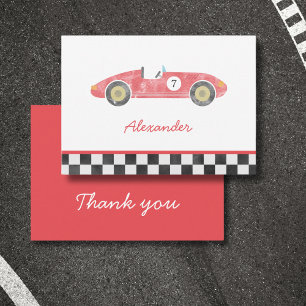 Red race car birthday card