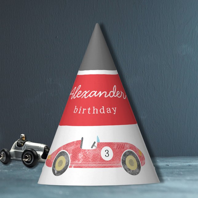 Red race car birthday party hat (Creator Uploaded)