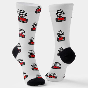 Red Race Car - Chequered Flag Sports Socks