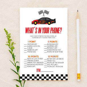 Red Race Car In Your Phone Baby Shower Game