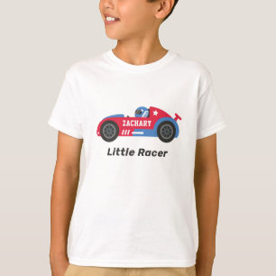 Red Race Car Little Racer Boy Personalised T-Shirt