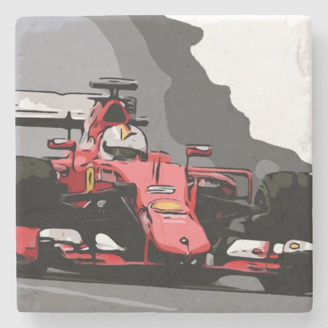 RED RACE CAR - NEVER LIFT STONE COASTER (Front)