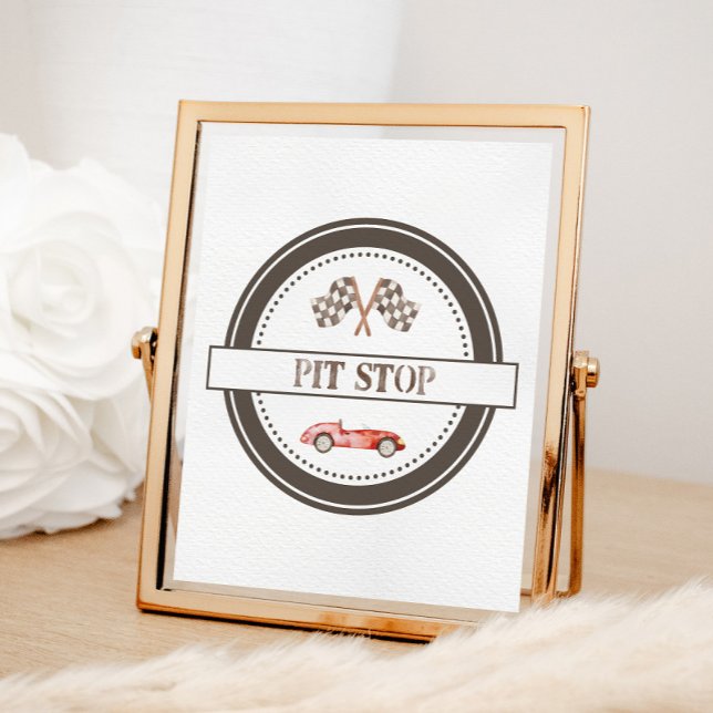 Red Race Car Pit Stop Sign (Creator Uploaded)