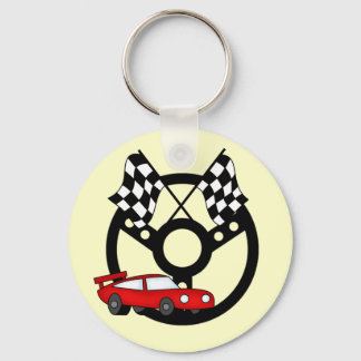 Red Race Car Tshirts and Gifts Key Ring